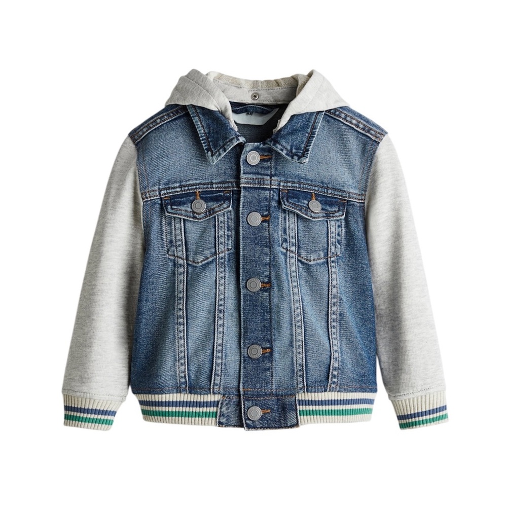 H&M boys size 6 hooded denim jacket
